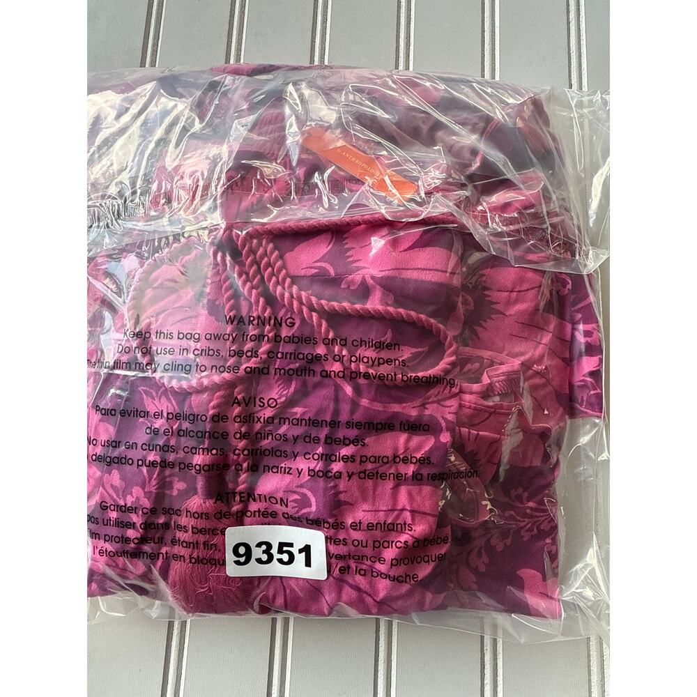 NEW! Anthropologie Tunic Floral Red Pink Sleep Set Top and Bottom Shorts size M - Picture 14 of 15